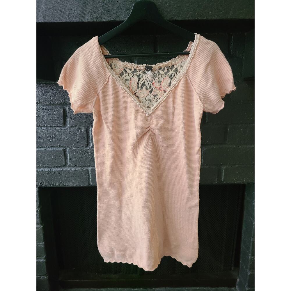 WE THE FREE light pink Lacey babydoll mini dress y2k style size M